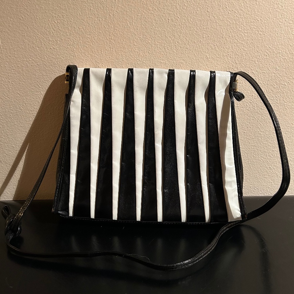 Vintage Abraham & Straus - Crossbody, Black & White, Leather